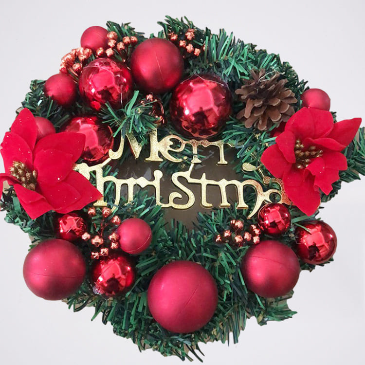 Christmas Wreath with Artificial Flowers