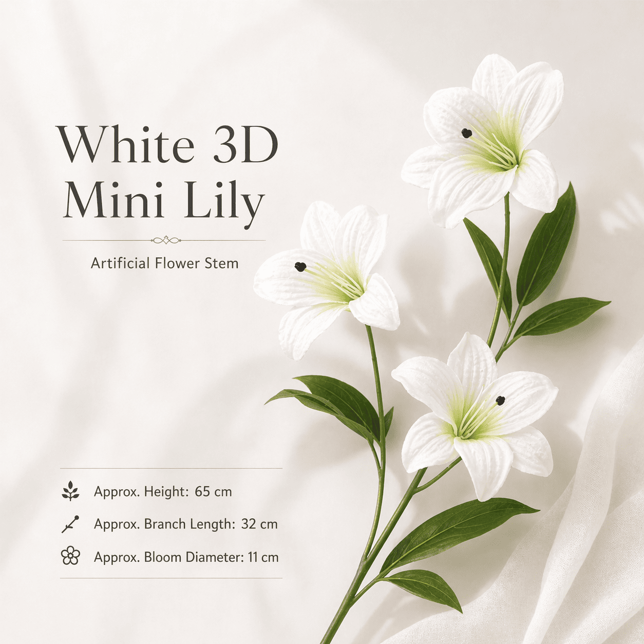 White Series Artificial Flower Bouquet - Thumbnail 2