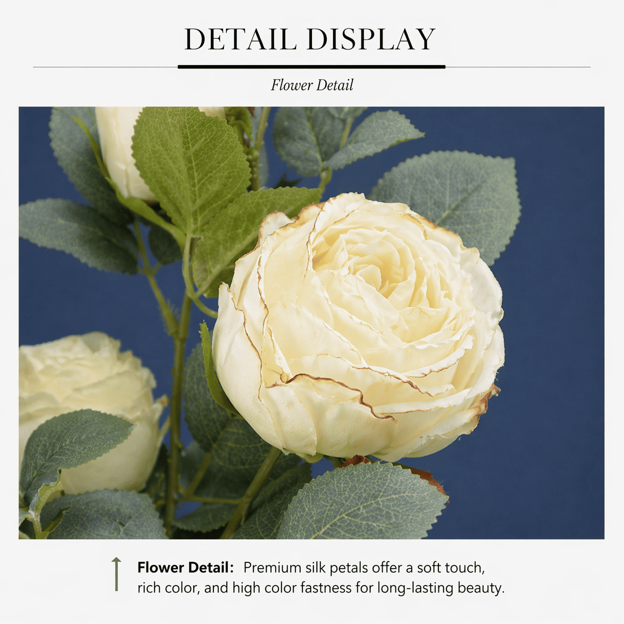 Artificial Burnt-Edge Rose Stem - Thumbnail 4