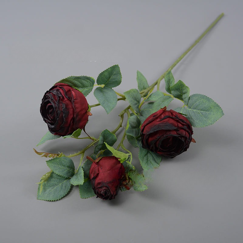 Artificial Burnt-Edge Rose Stem - Thumbnail 7